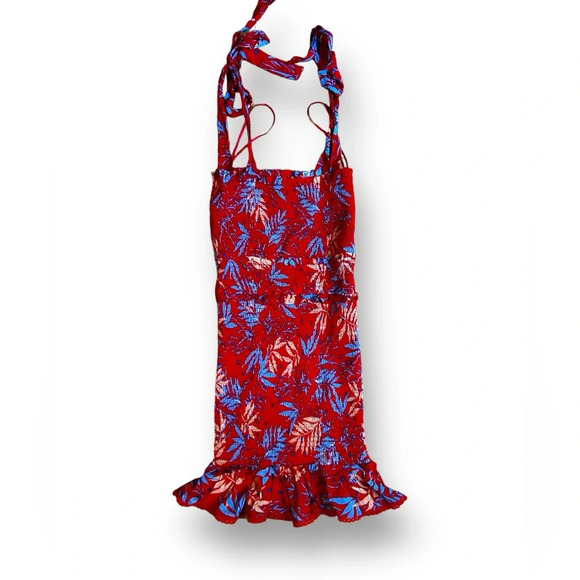 Lost + Wander Still On Vacay Mini Dress Red Sleeveless Size XS Tropical Print - Picture 11 of 15